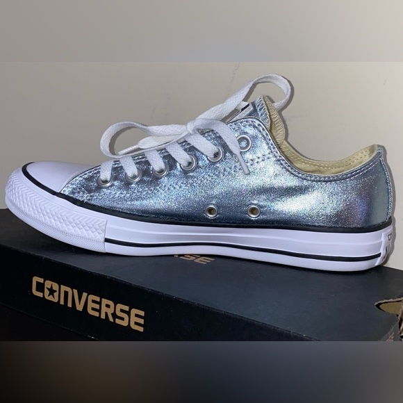 New Converse Chuck Taylor All Star Lo top Sneakers blue glacier metallic shoes - Picture 1 of 11